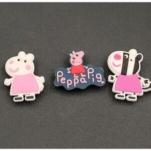 Set-3 Peppa Pigs Shoe Charms Cute Characters Cartoon Wristband Accessories 📸👀